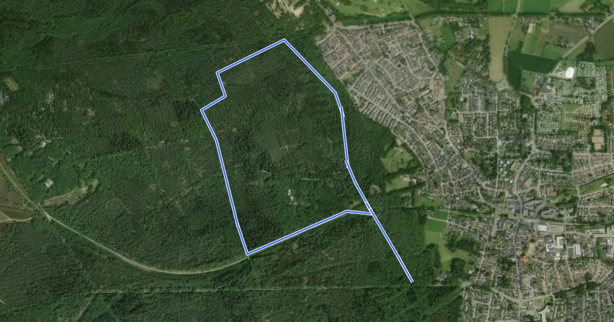Маршрут Wandelroute Filosofen на спутниковом снимке