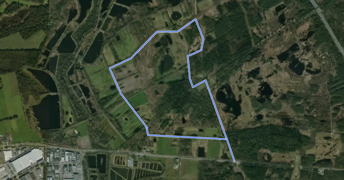 Маршрут Wandelroute groen на спутниковом снимке