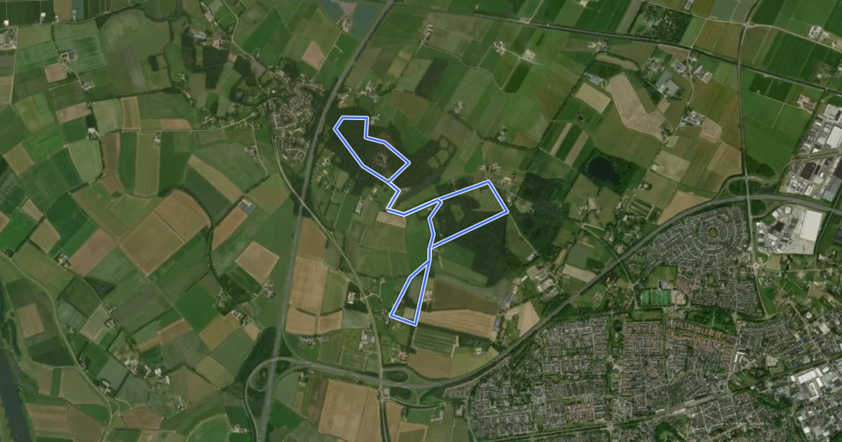 Маршрут Wandelroute heerlijkheid Leur en Hernense Bos на спутниковом снимке