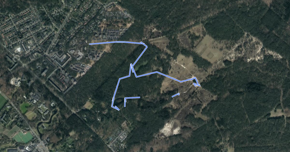 Маршрут Wandelroute Heidestein на спутниковом снимке