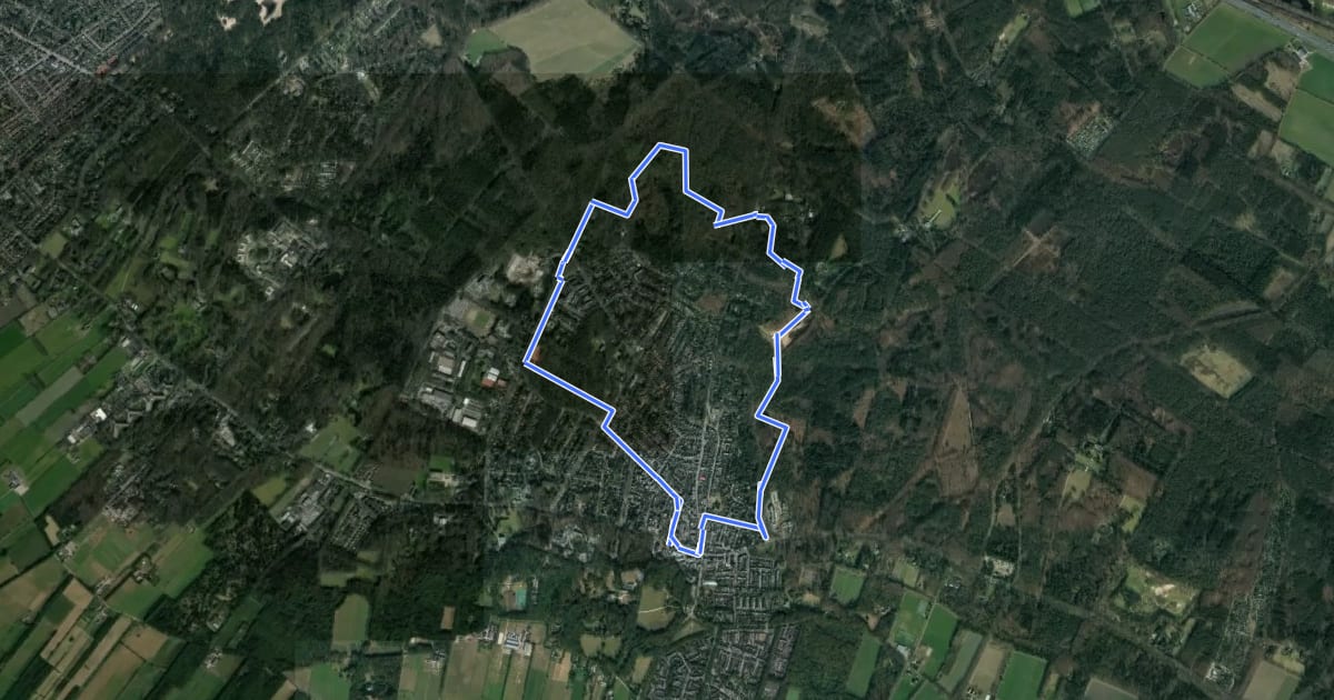 Маршрут Wandelroute Helenaheuvel на спутниковом снимке