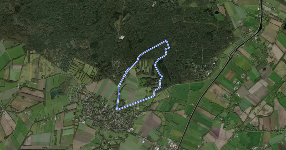 Маршрут Wandelroute Hunebed на спутниковом снимке