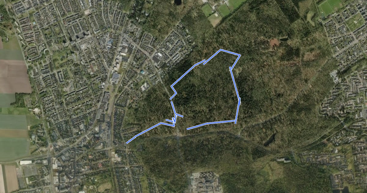 Маршрут Wandelroute Hunebedden Emmerdennen на спутниковом снимке