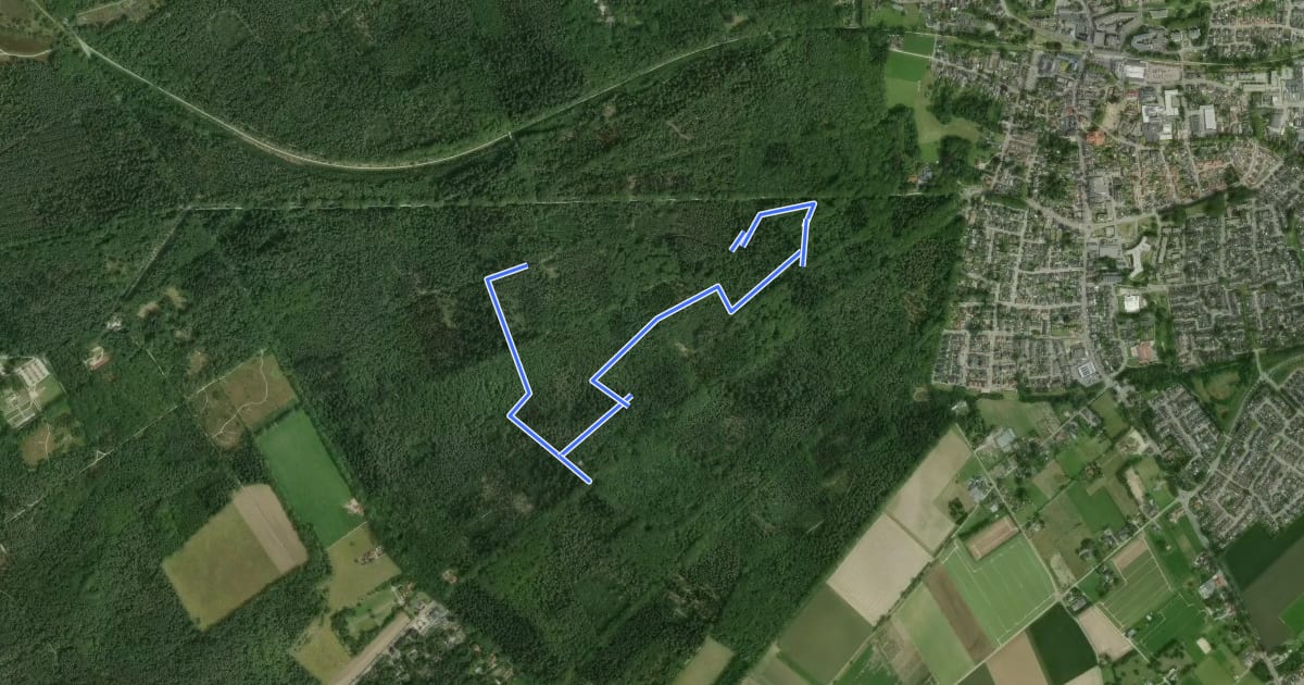 Маршрут Wandelroute Krombeukenlaan на спутниковом снимке
