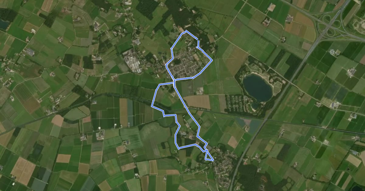 Маршрут Wandelroute landgoed Hernen en Bergharen на спутниковом снимке