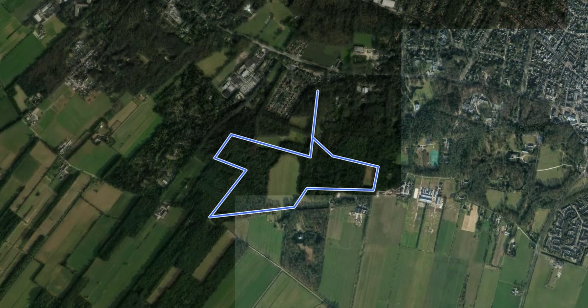 Маршрут Wandelroute Moersbergen Geel на спутниковом снимке