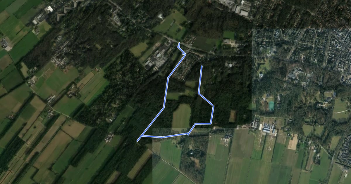 Маршрут Wandelroute Moersbergen Rood на спутниковом снимке
