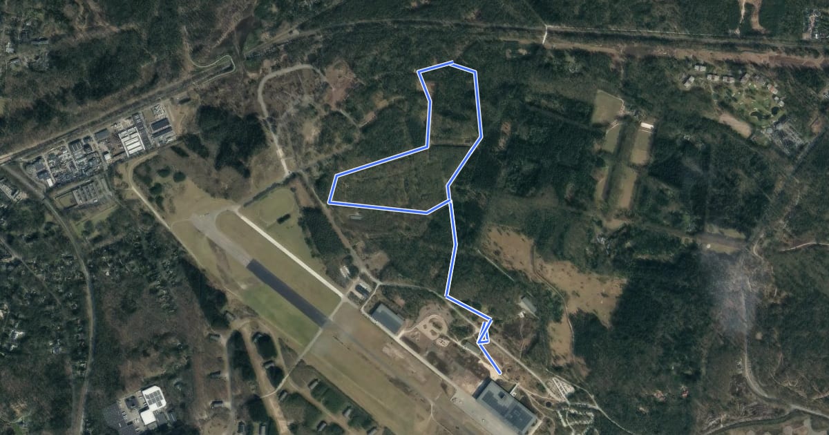 Маршрут Wandelroute Munitiepark на спутниковом снимке