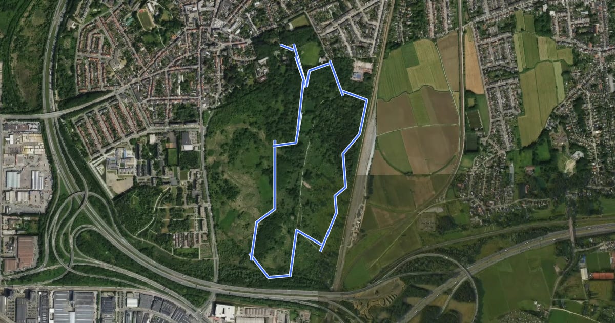 Маршрут Wandelroute Oude Landen на спутниковом снимке