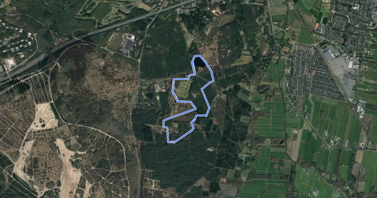 Маршрут Wandelroute Ringheuvels на спутниковом снимке