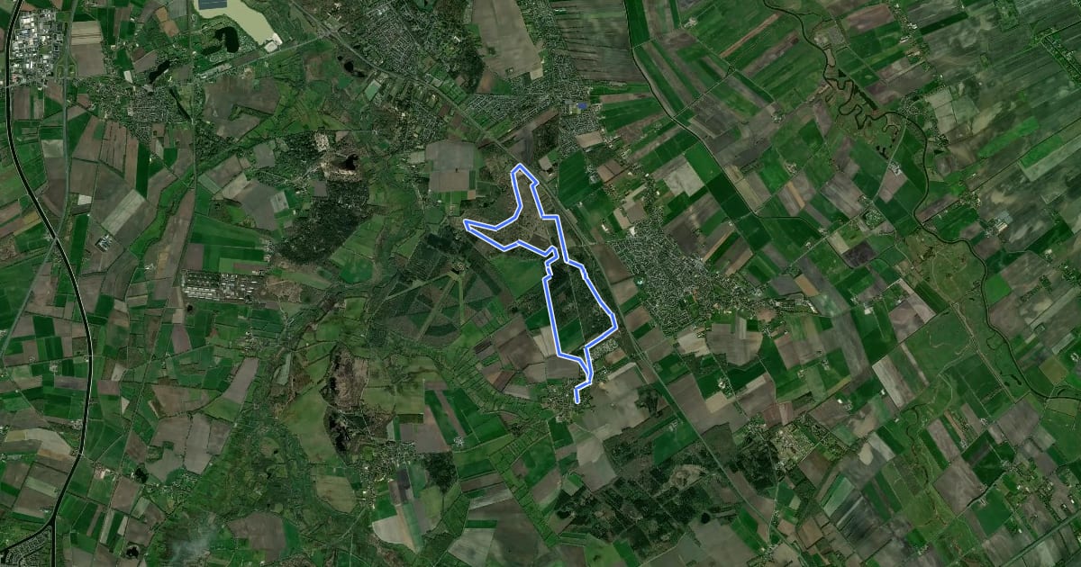 Маршрут Wandelroute Strubben Kniphorstbosch на спутниковом снимке