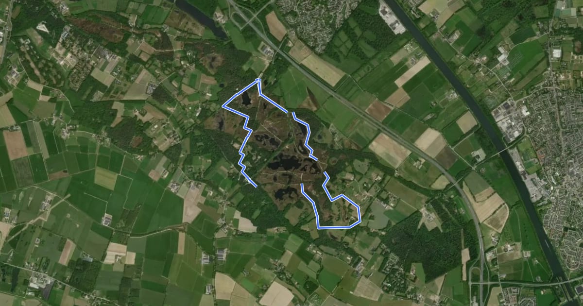 Маршрут Wandelroute Vennen на спутниковом снимке