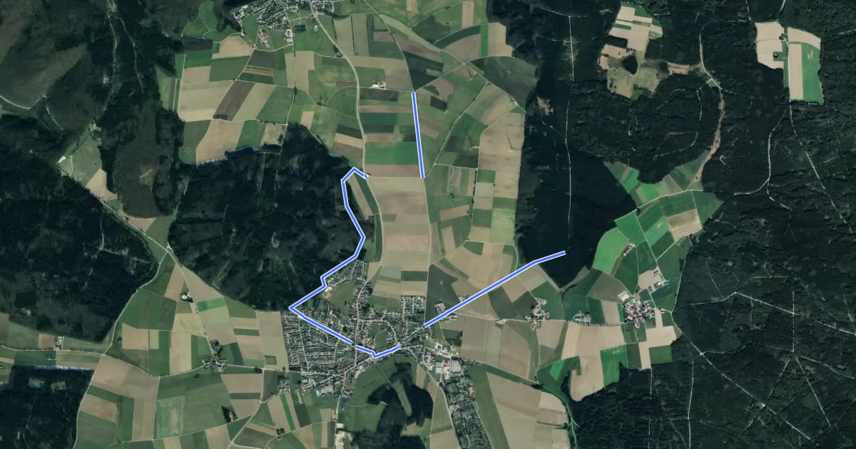 Маршрут Wanderblume Nr.1 "Orchideenweg" на спутниковом снимке