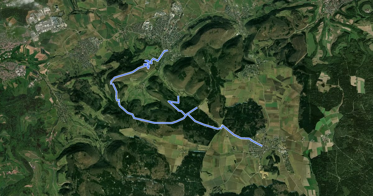 Маршрут Wanderblume Nr.7 "Im Himmelreich" на спутниковом снимке