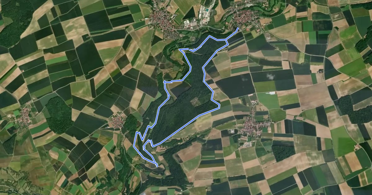 Маршрут WanderErlebnisRoute Aub "GollachStaunen" на спутниковом снимке