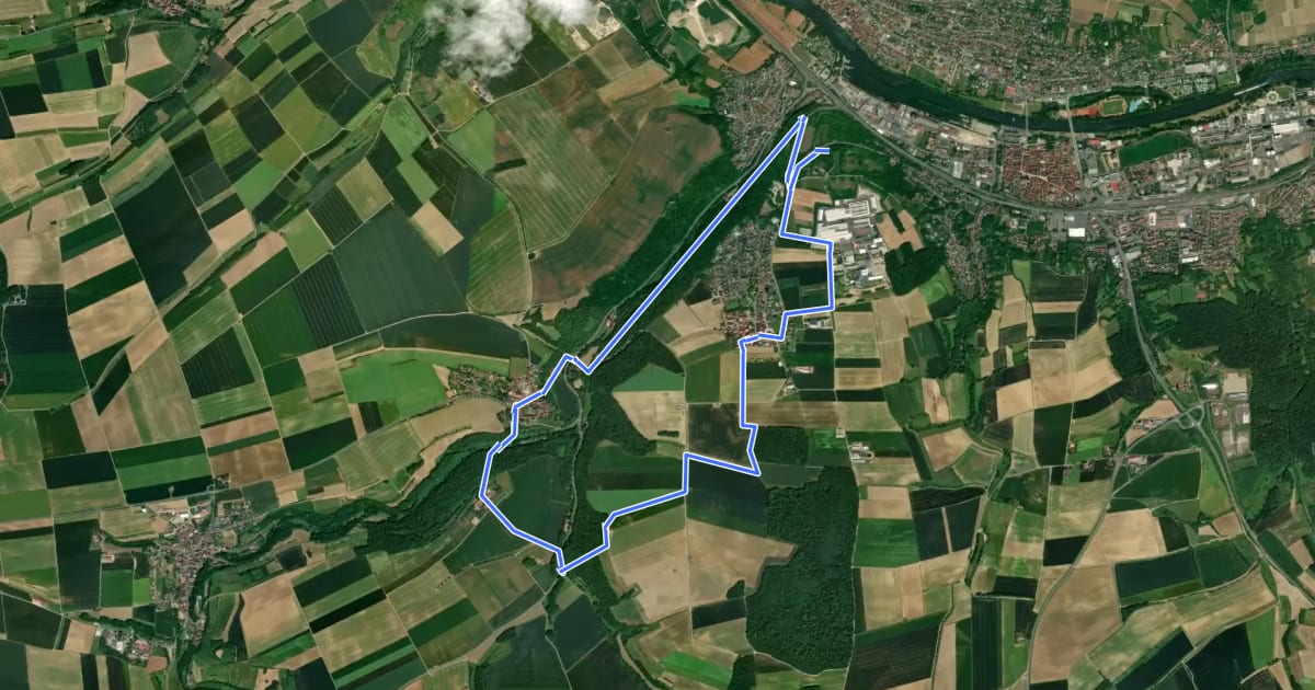 Маршрут WanderErlebnisRoute Kultur - Thierbachtal Nordschleife на спутниковом снимке