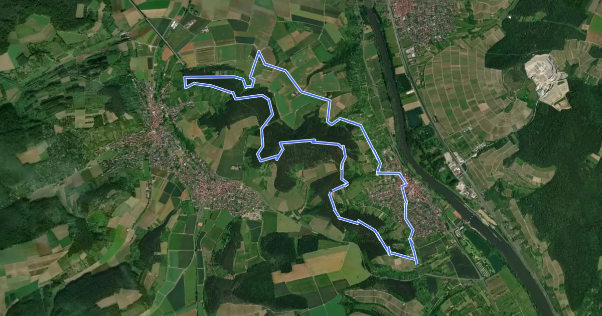 Маршрут WanderErlebnisRoute Volkenberg на спутниковом снимке