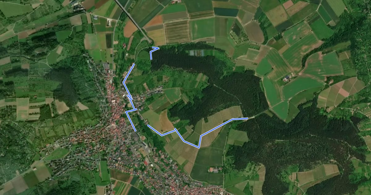 Маршрут WanderErlebnisroute Volkenberg - Zubringer Leinach на спутниковом снимке