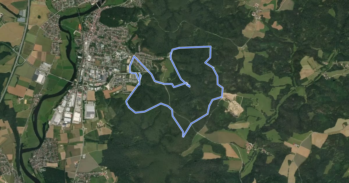 Маршрут Wanderfreunde Regenstauf: Eichhornweg на спутниковом снимке