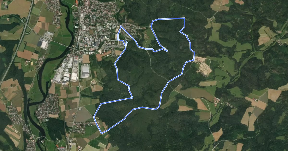 Маршрут Wanderfreunde Regenstauf: Habichtweg на спутниковом снимке