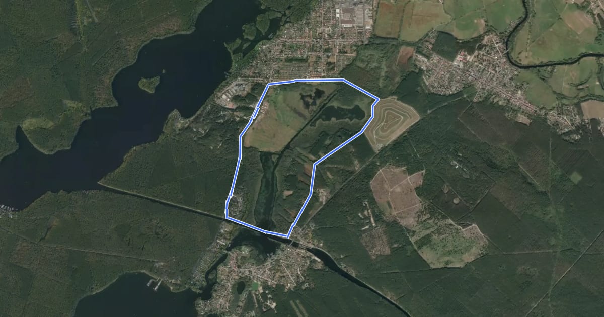 Маршрут Wanderlehrpfad um den Wernsdorfer See на спутниковом снимке