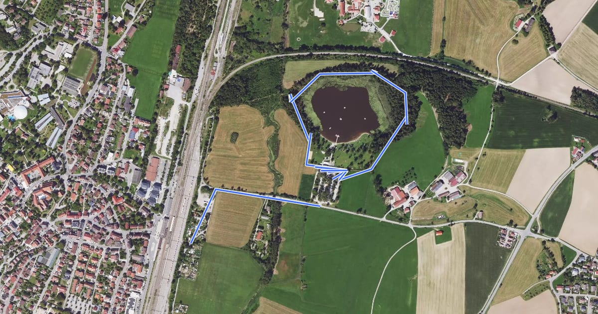 Маршрут Wandern Aulendorf (5) на спутниковом снимке