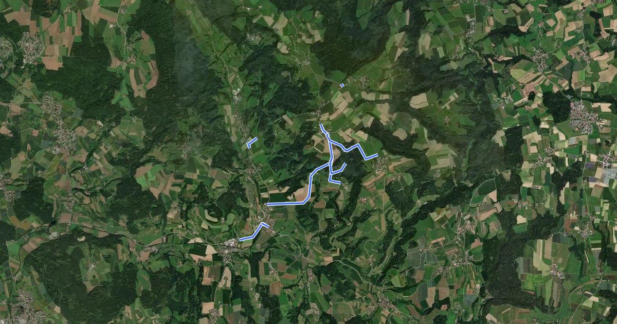 Маршрут Wandern im Deggenhausertal на спутниковом снимке