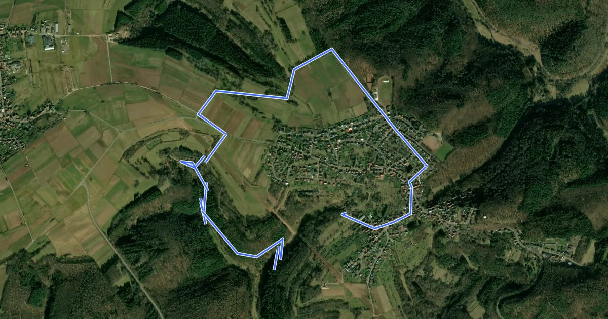 Маршрут Wandern in Clausen C3 Kuhfelsen на спутниковом снимке