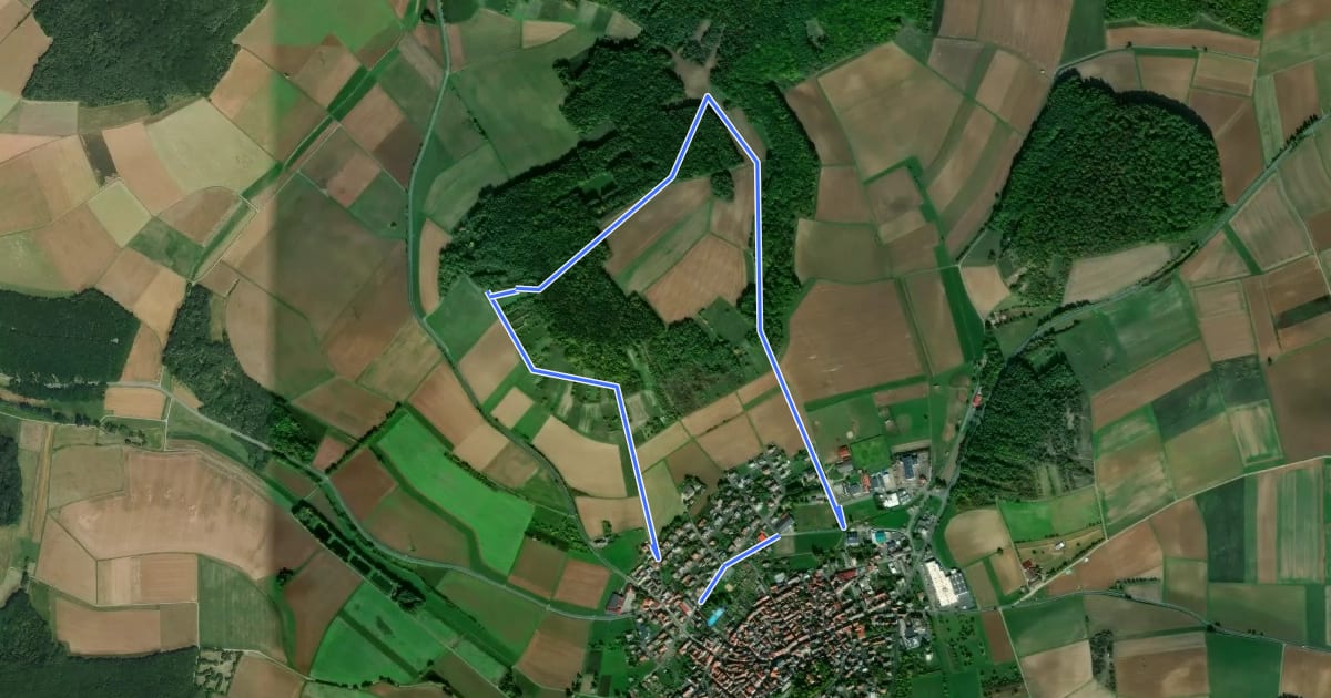 Маршрут Wandern & Nordic Walking rund um Neubrunn - Allersberg на спутниковом снимке