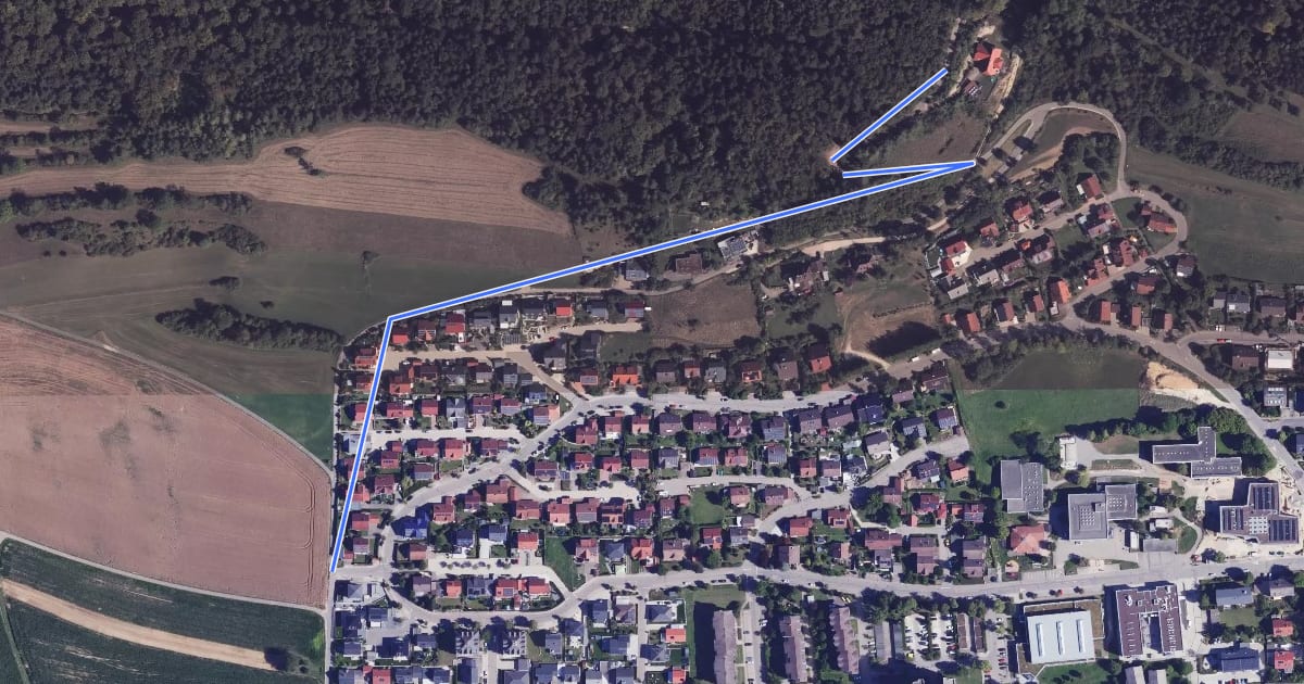 Маршрут Wanderparkplatz Eichberg - Scheibenrain на спутниковом снимке