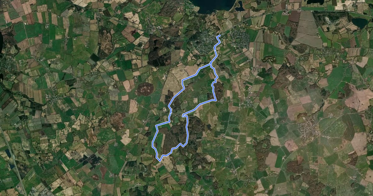 Маршрут Wanderroute 1: Fleckeby, Fellhorst, Gehege Krummland на спутниковом снимке