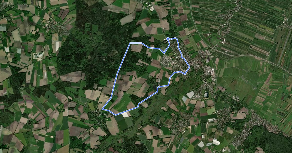 Маршрут Wanderroute 4: Wald- und Gutsweg на спутниковом снимке