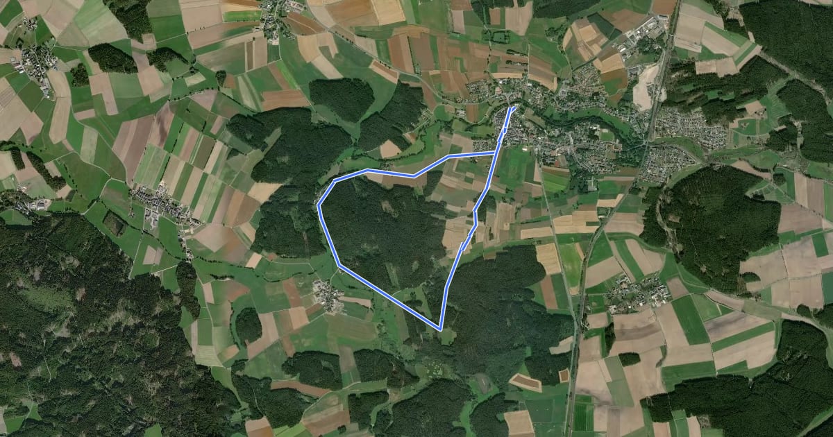 Маршрут Wanderroute 6 (Marktleuthen) на спутниковом снимке