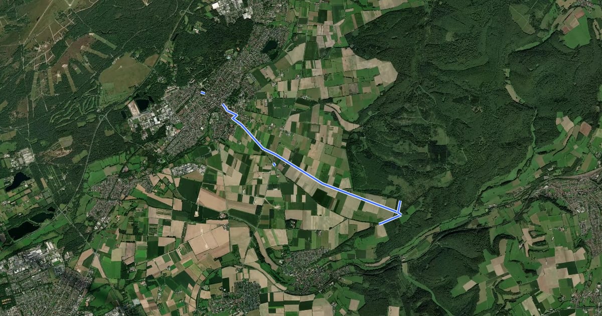 Маршрут Wanderroute A7 (Bad Lippspringe) на спутниковом снимке
