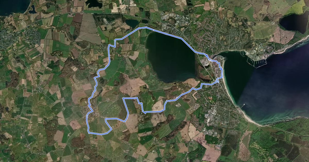 Маршрут Wanderroute Carlshöhe - Kochendorf - Osterby - Friedland - Windeby на спутниковом снимке