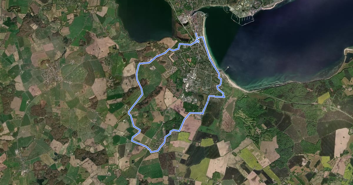 Маршрут Wanderroute Eckernförde на спутниковом снимке