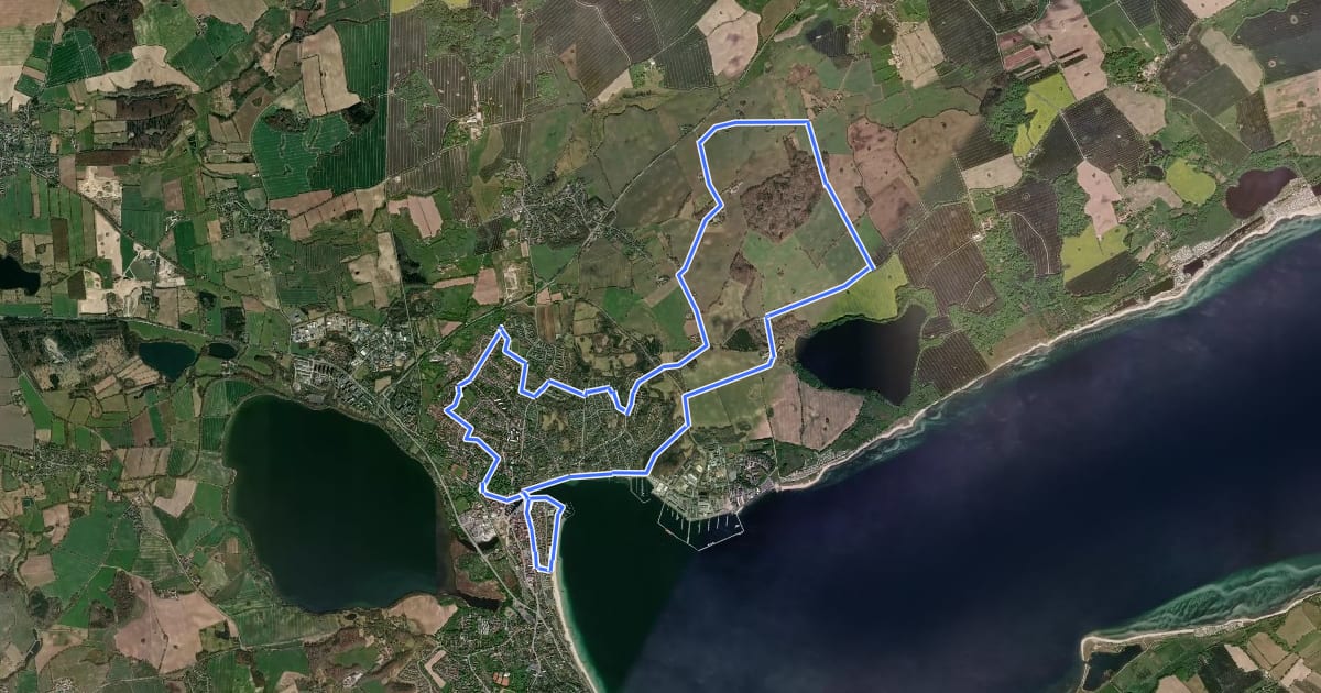 Маршрут Wanderroute Hemmelmark - Mohrberg - Borby на спутниковом снимке