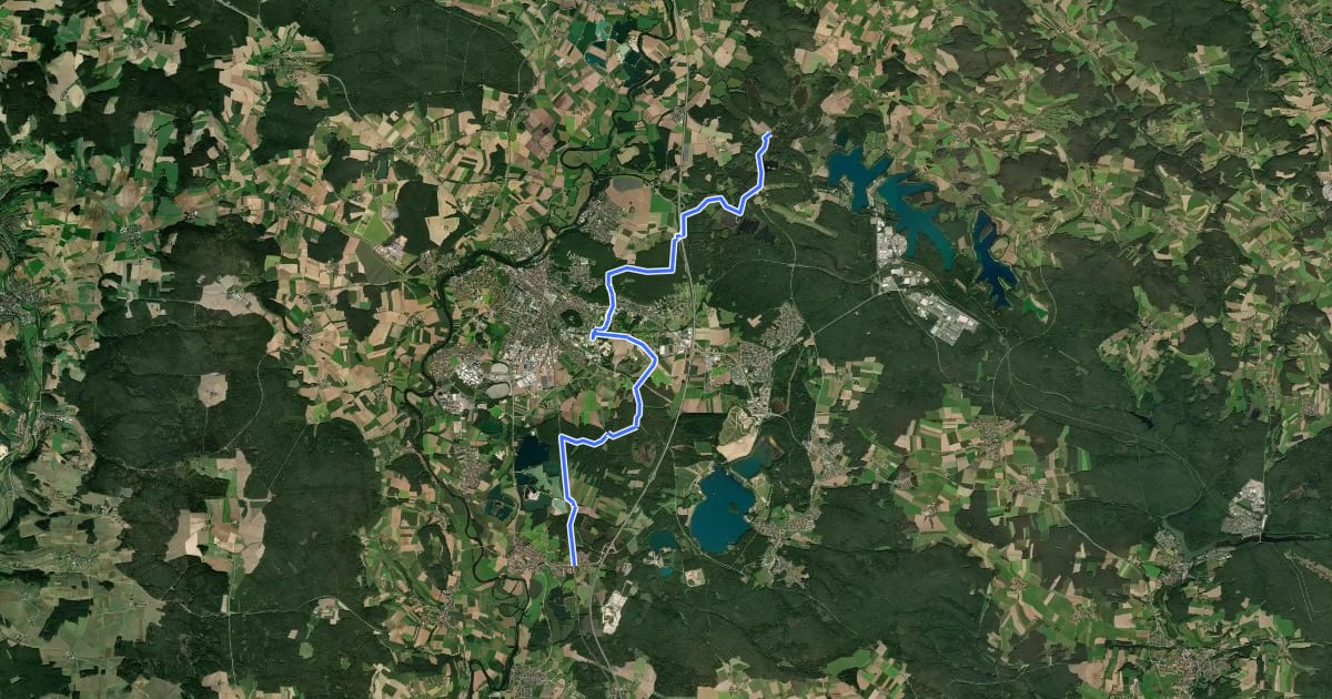 Маршрут Wanderroute Holzhaus-Klardorf Bhf на спутниковом снимке