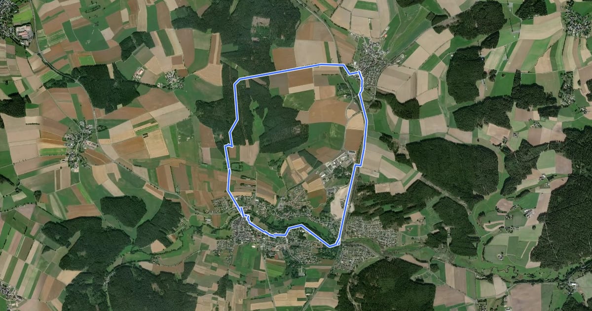 Маршрут Wanderroute Marktleuthen - Großwendern на спутниковом снимке