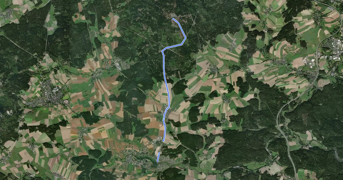 Маршрут Wanderroute Marktleuthen - Kornberg на спутниковом снимке