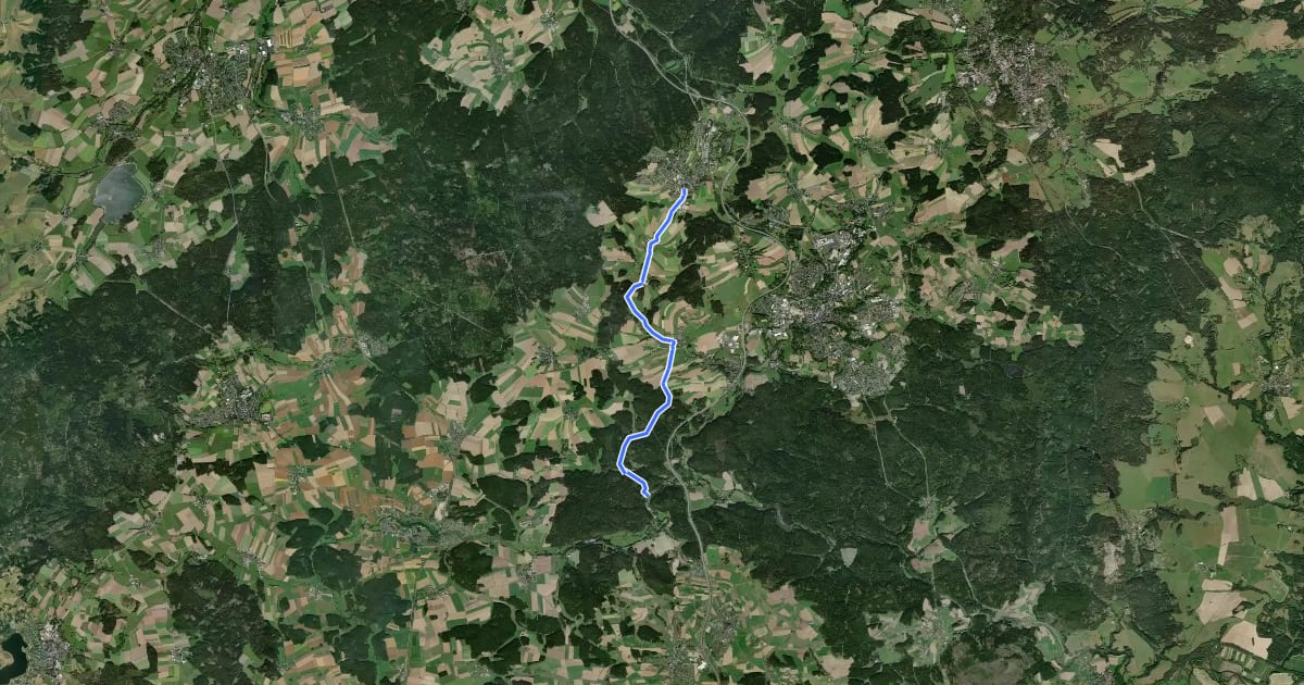 Маршрут Wanderroute Schönwald-Schwarzenhammer на спутниковом снимке