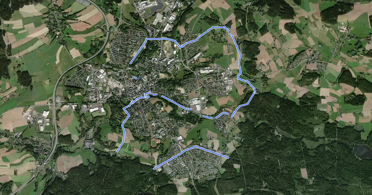 Маршрут Wanderroute Selber Rundweg на спутниковом снимке