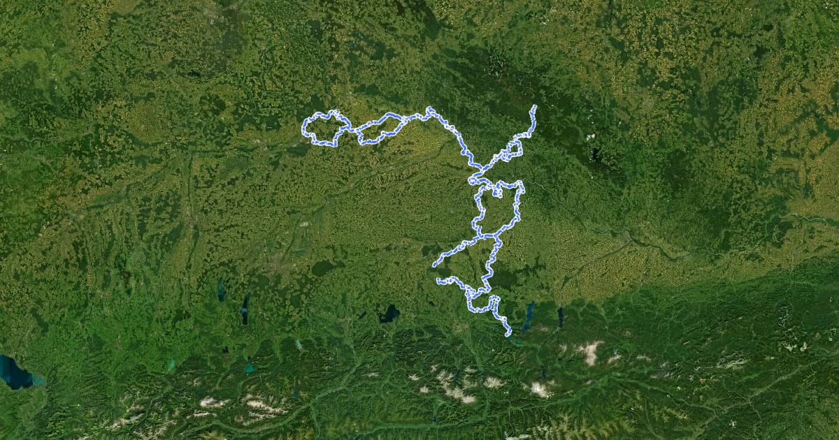 Маршрут Wanderroute Via Nova на спутниковом снимке