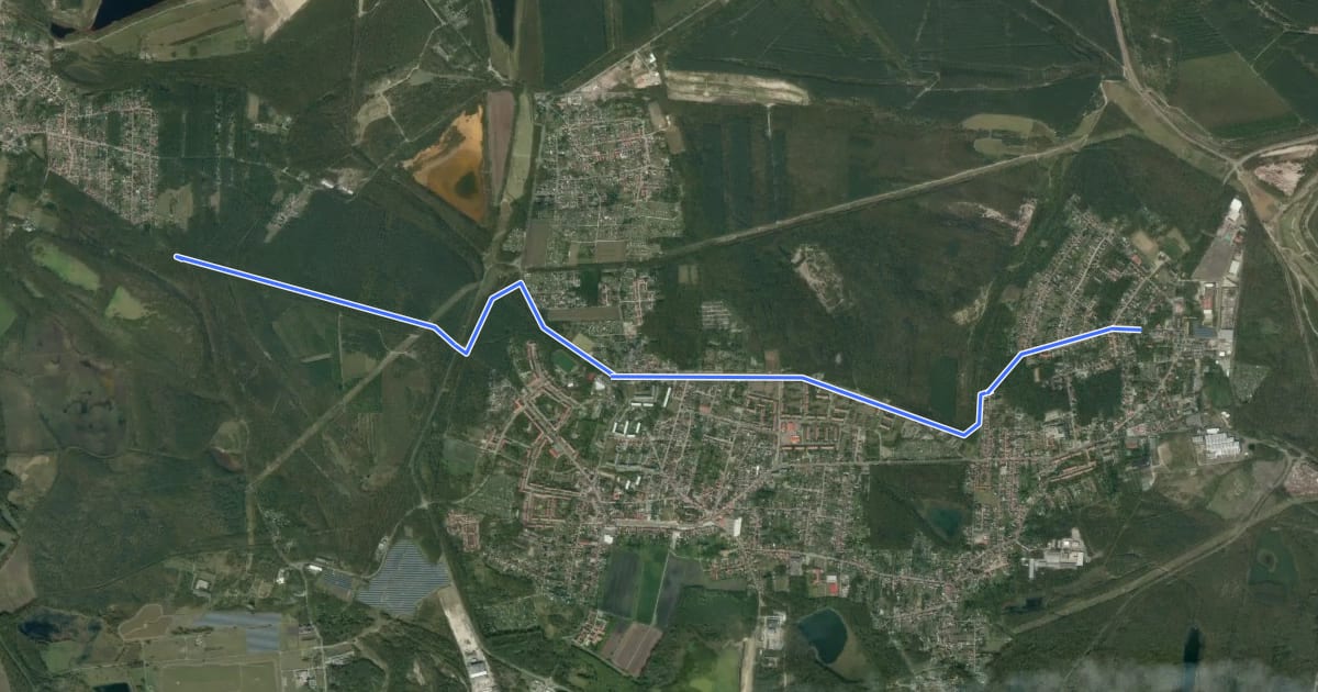 Маршрут Wanderroute vom Grünewalde zum Kunstgusmuseum Lauchhammer на спутниковом снимке
