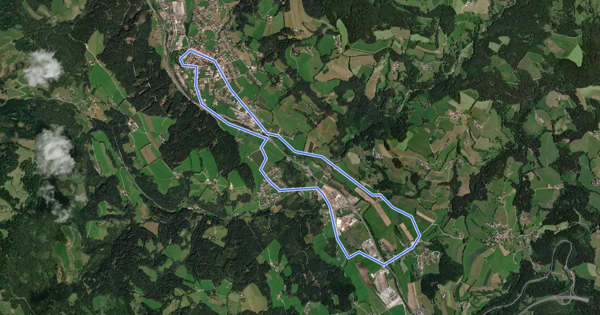Маршрут Wanderrunde Mauerndorf-Wiesenau на спутниковом снимке