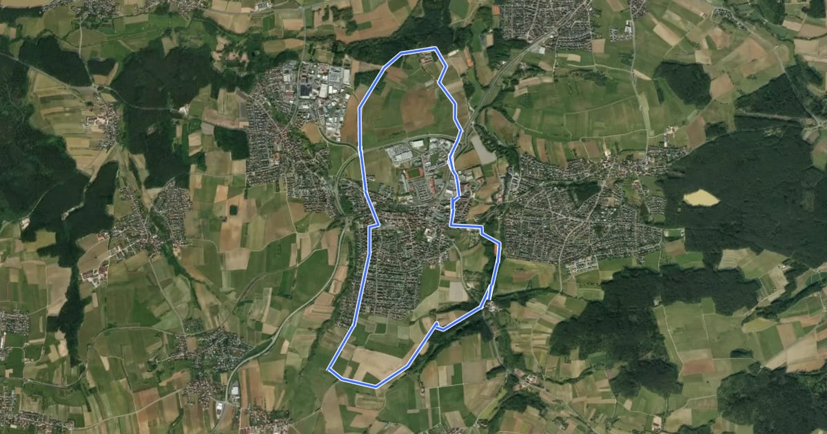 Маршрут Wanderrundweg um Eschenau на спутниковом снимке