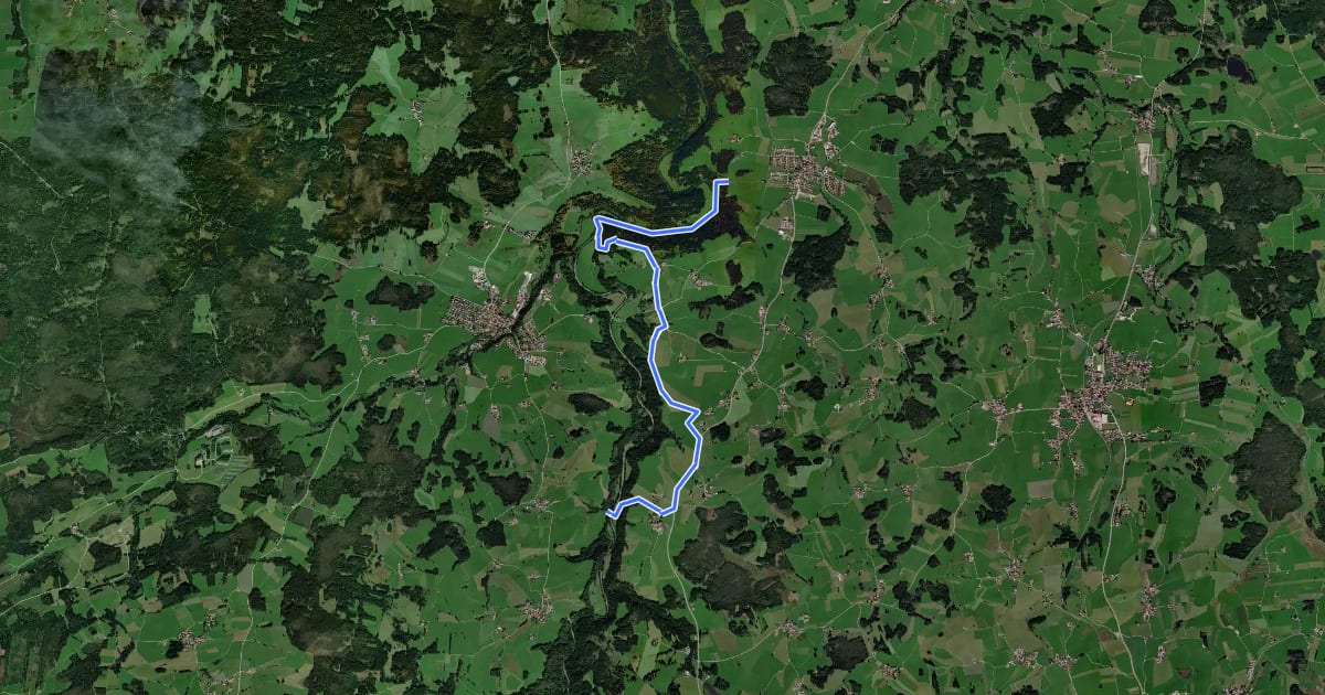 Маршрут Wandertrilogie Allgäu Etappe 21 Görisried - Leuterschach на спутниковом снимке