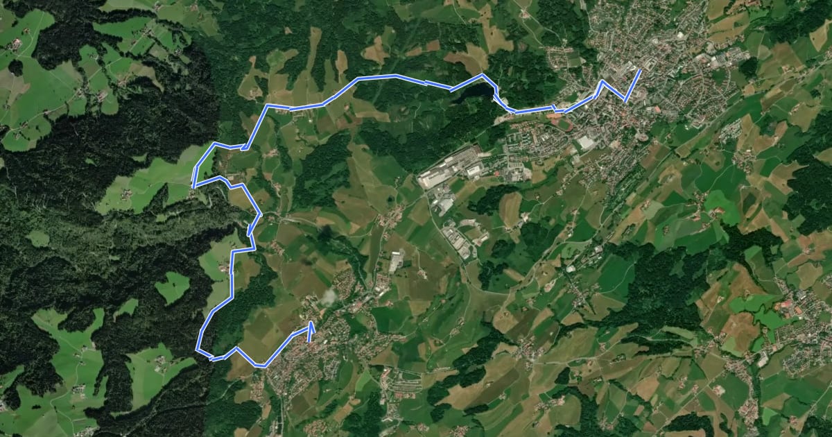 Маршрут Wandertrilogie Etappe 39 Scheidegg-Lindenberg на спутниковом снимке