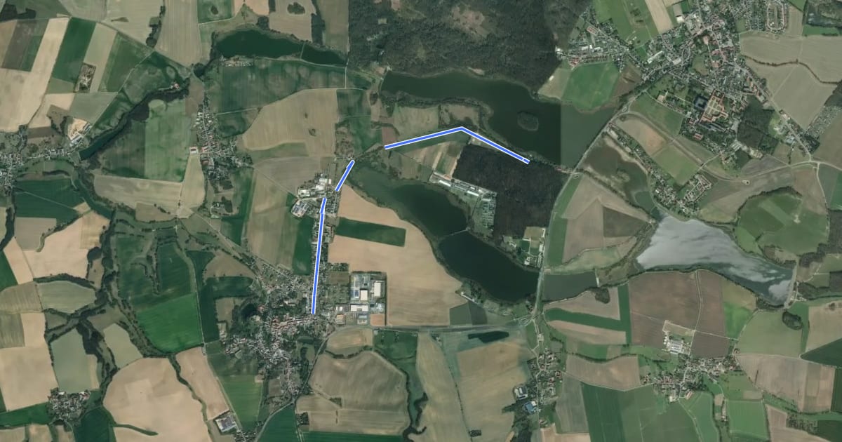 Маршрут Wanderung nach Mutzschen на спутниковом снимке