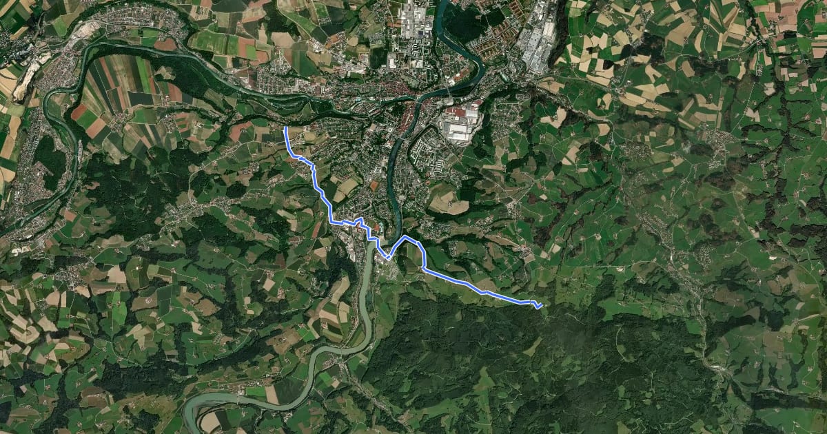 Маршрут Wanderweg 06B на спутниковом снимке